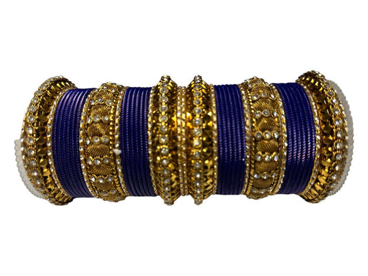 1127 Indian Bridal Metal Bangles Kangan Set Red Maroon Pink Green Blue Yellow