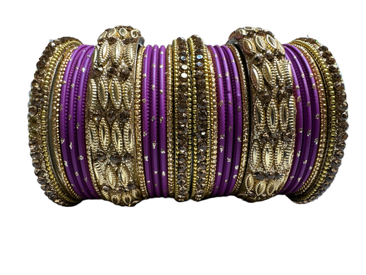 Model 1192 Size 2-10 Indian Metal Bangle Churiyan Kangan Set in Various Colors