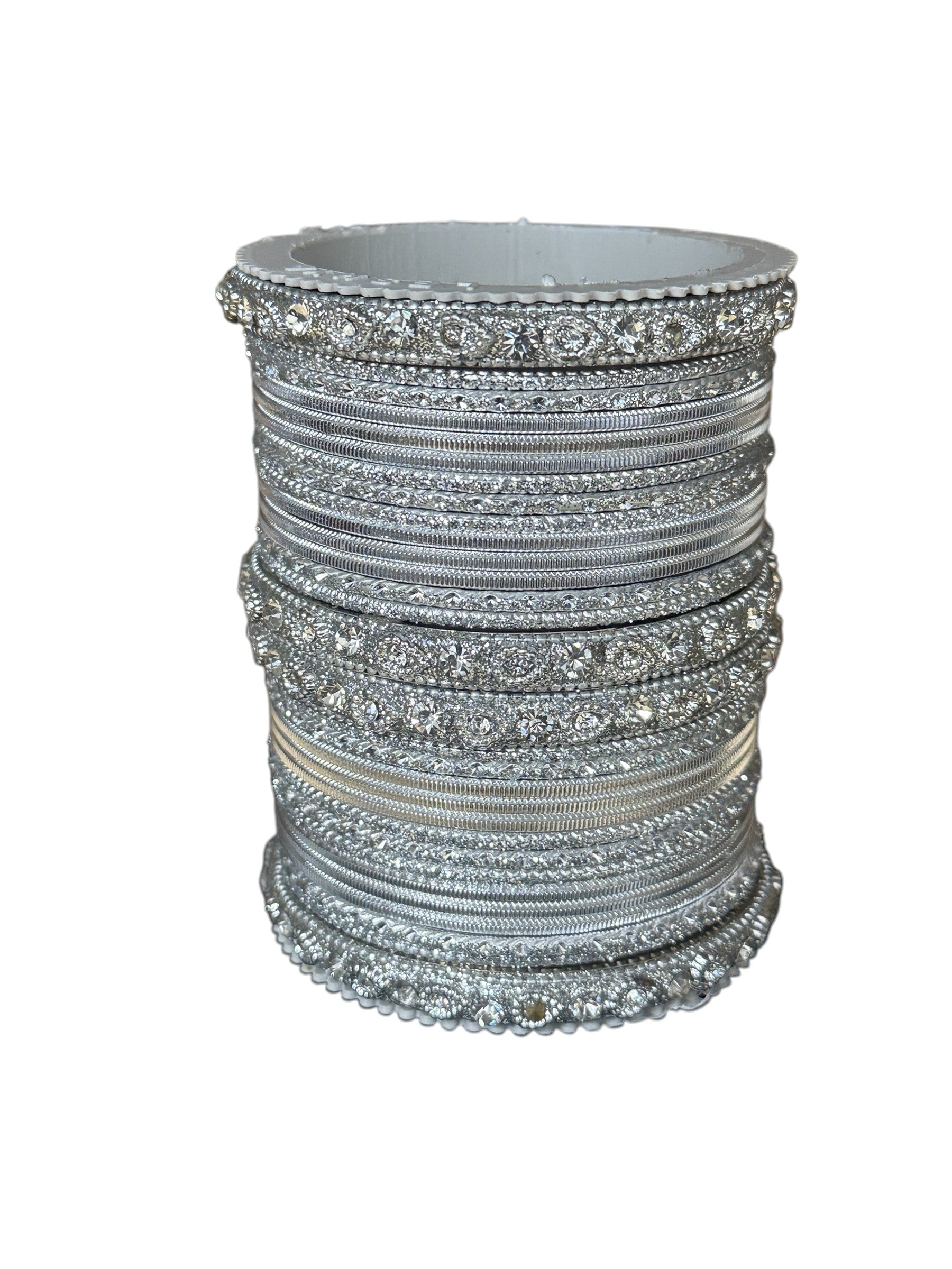 アクセサリー silver tone ethnic bangle Indian jewelry 1239 Exquisite Silver Color Bangle Set Traditional Indian