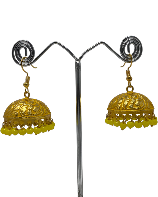 Traditional German Silver Oxidised Fish Hook Earring With Meenakari KE3
