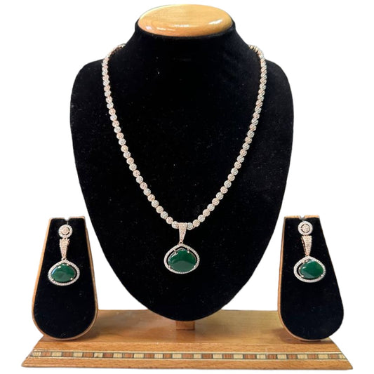 Premium Rose Gold American Diamond /CZ Set with Earrings #ADS78