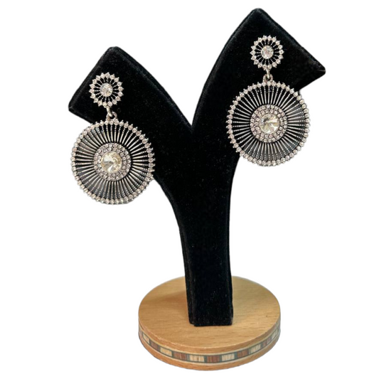 German Silver Oxidized Earrings #DE1