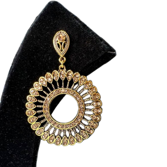 Antique Gold Bronze Finish Earrings #DE3