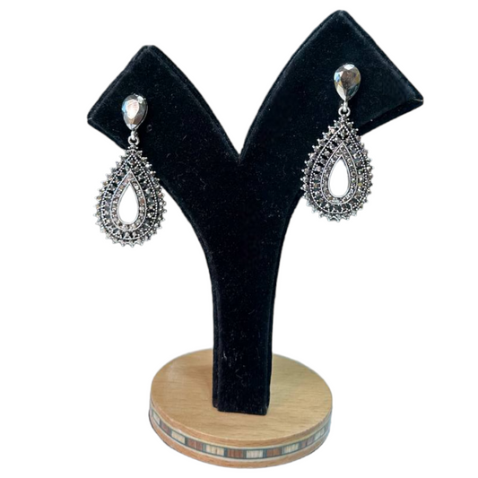 German Silver Oxidized Earrings #DE4