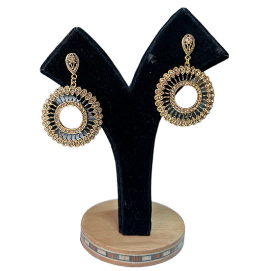 Antique Gold Bronze Finish Earrings #DE3