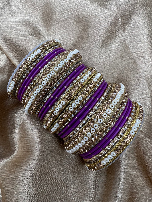Indian Bangles Bridal Chuda Churiyan Metal Silver Kangan Bangles Set #1163 - Zenia Creations