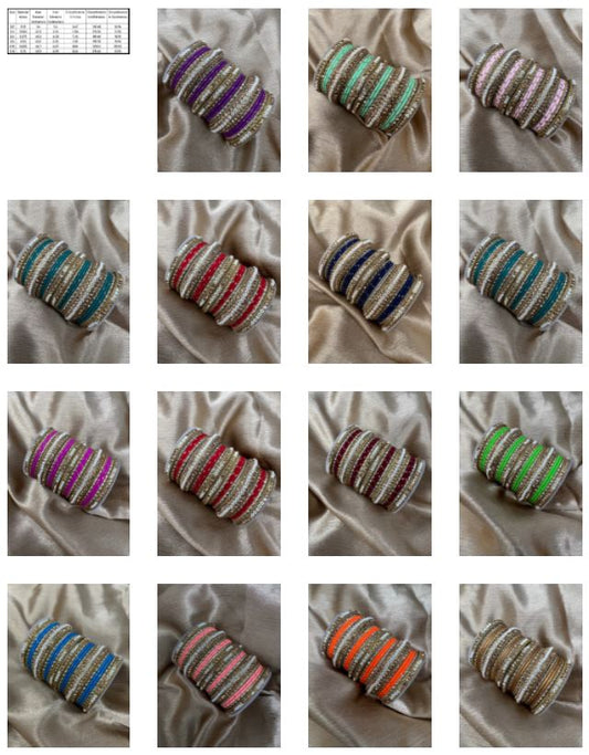 Indian Bangles Bridal Chuda Churiyan Metal Silver Kangan Bangles Set #1163 - Zenia Creations