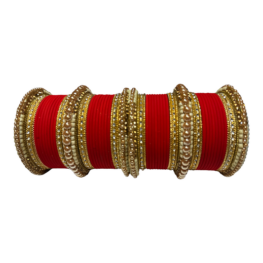 1186 Indian Metal Bangle Kangan Set Red Maroon Pink Green Blue Yellow