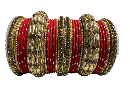 Model 1192 Size 2-8 Indian Metal Bangle Churiyan Kangan Set in Various Colors