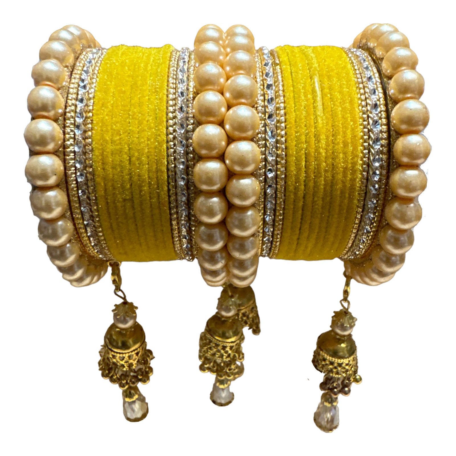 #1245 Indian Bridal Chuda Churiyan Kangan Metal Bangles Set with Jhumki jhumka