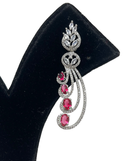 AD Earrings With American Diamond CZ Stones ER13 - Zenia Creations