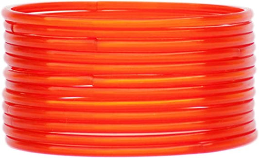 Indian Plain Glass Bangles Churiyan Chudiyan Set Orange Color