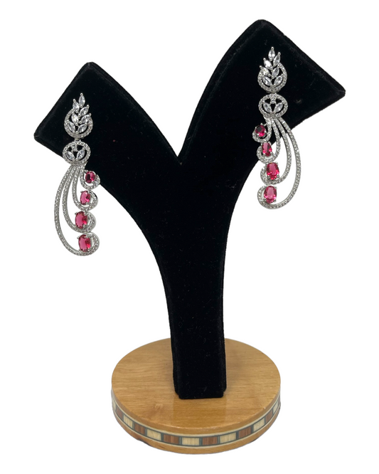 AD Earrings With American Diamond CZ Stones ER13 - Zenia Creations