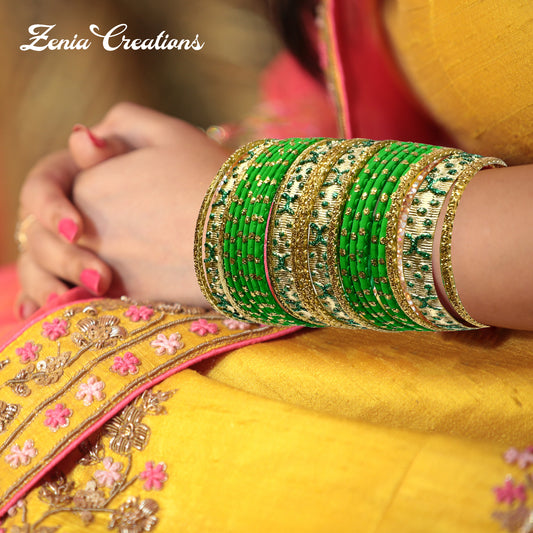 Indian Color Metal Bangle Set Churiyan With Gold #JUA2 JUNUN