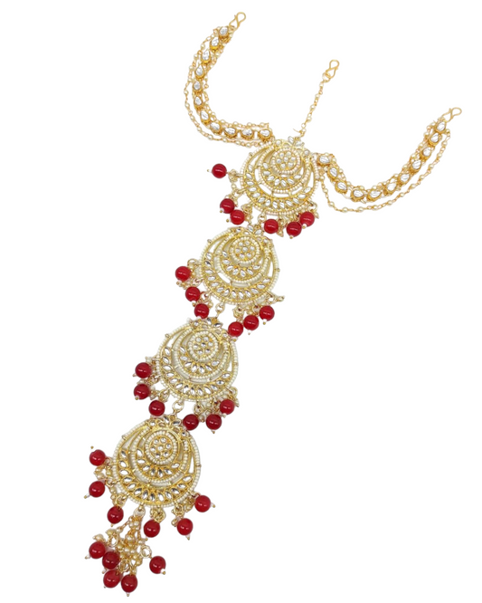 Kundan And Pearls Bridal Braid Chotti Updo Hair Accessories Jewelry HCJ1