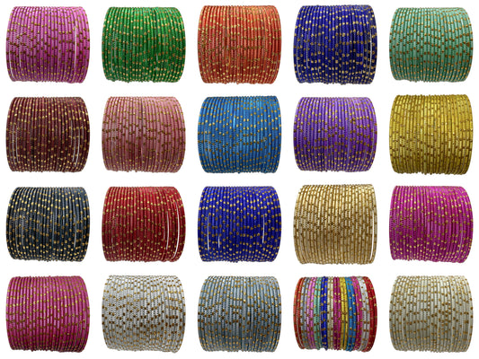 Indian Women Color Metal Bangle Set Churiyan #JHA1