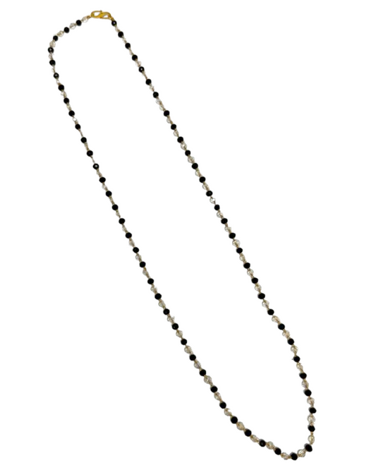 Black and Clear Hydro Beads Necklace Chain