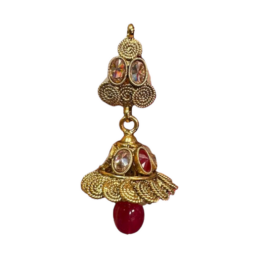 Gold Plated Reverse American Diamond Multi Stones Necklace And Earring Set #RAD18