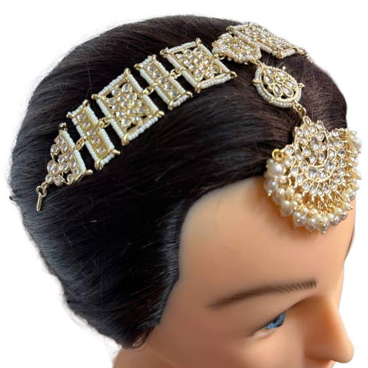 Gold Kundan Sheeshphool Sheesh Phool Matha Patti Mang TikkaIndian Jewelry #SP17