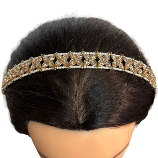 Polki Mehendi Antique Gold Finish Sheeshphool Sheesh Phool Matha Patti Hair Band #SP18