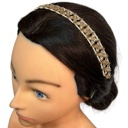 Polki Mehendi Antique Gold Finish Sheeshphool Sheesh Phool Matha Patti Hair Band #SP18