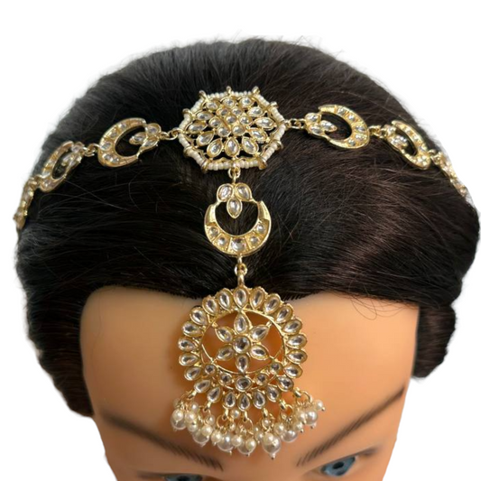 Gold Kundan Sheeshphool Sheesh Phool Matha Patti Mang TikkaIndian Jewelry #SP20