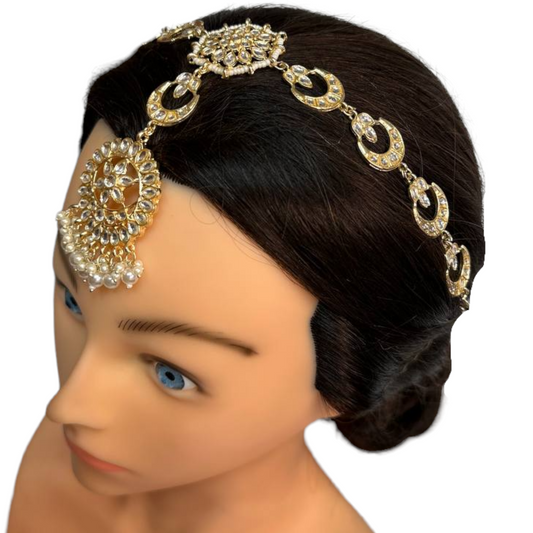 Gold Kundan Sheeshphool Sheesh Phool Matha Patti Mang TikkaIndian Jewelry #SP20