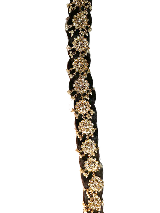 Kundan And Pearls Bridal Braid Chotti Updo Hair Accessories Jewelry HCJ2