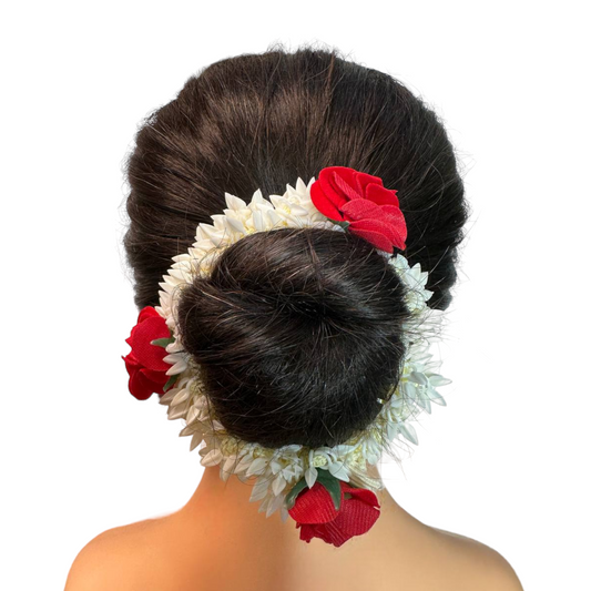 Indian Artificial Strechable Scented Flower Gajra Bracelet Or For Hair Bun