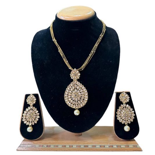 Pendant And Earring With Chain Set #DNS-1
