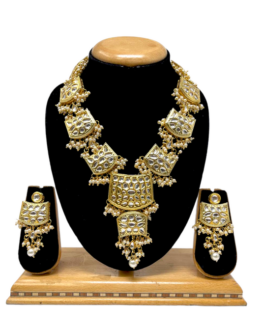 Kundan Necklace and Earrings Set With Back Minakari #KS7