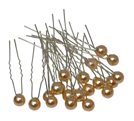 U Hair Decoration Pins with Gold Pearls Bridal for Brides Bridesmaids Hair Style #HP14