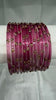 ANML - Pyazi Glass Bangle Set with Gold Ghungroo Latkan Kadas
