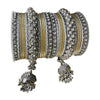 1149S - Silver finish Bangle set with Kalire Size 2-6 for Wedding, anniversary Indian Jewelry