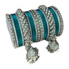 1149S - Silver finish Bangle set with Kalire Size 2-6 for Wedding, anniversary Indian Jewelry