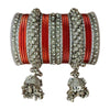 1149S - Silver finish Bangle set with Kalire Size 2-6 for Wedding, anniversary Indian Jewelry