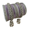 1149S - Silver finish Bangle set with Kalire Size 2-6 for Wedding, anniversary Indian Jewelry