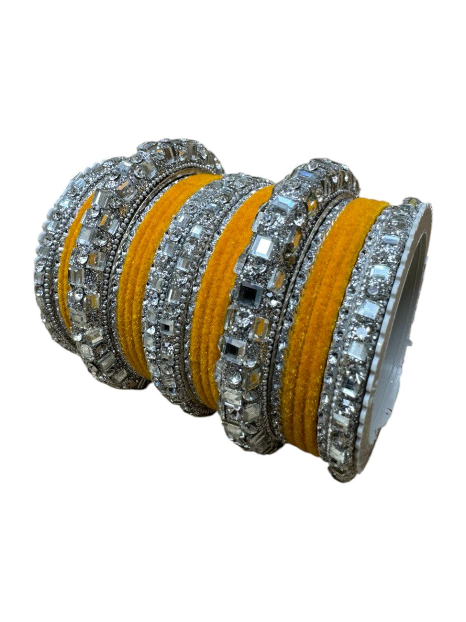 1158s Silver Indian Bridal Bollywood Style Metal Bangle Set With Kalire Jhumki