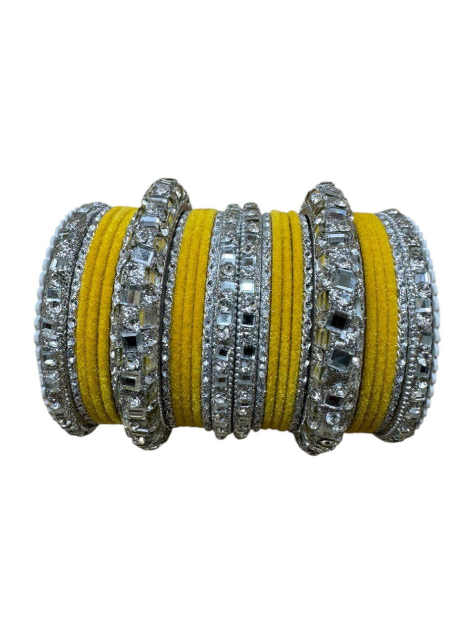 1158s Silver Indian Bridal Bollywood Style Metal Bangle Set With Kalire Jhumki