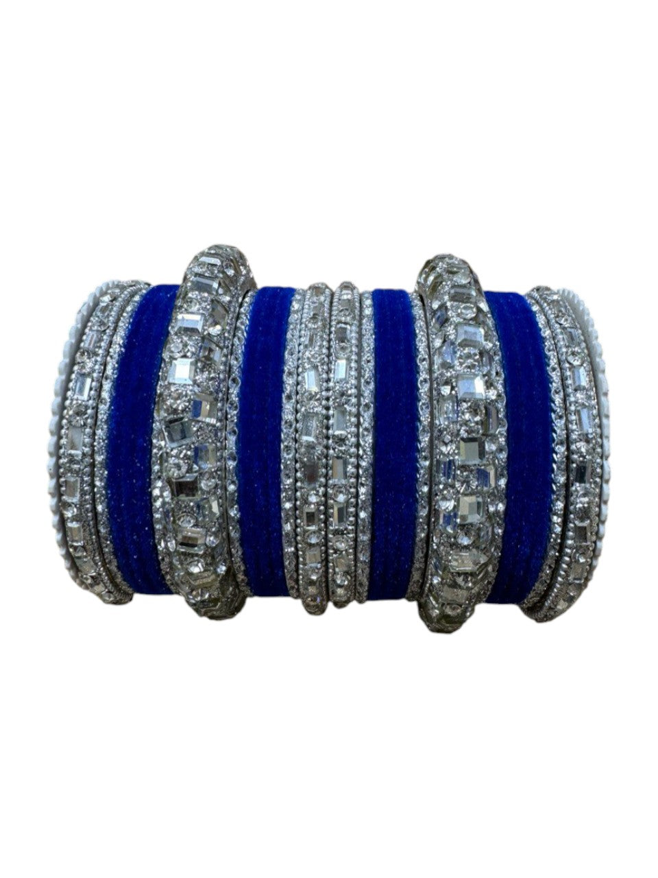 1158s Silver Indian Bridal Bollywood Style Metal Bangle Set With Kalire Jhumki