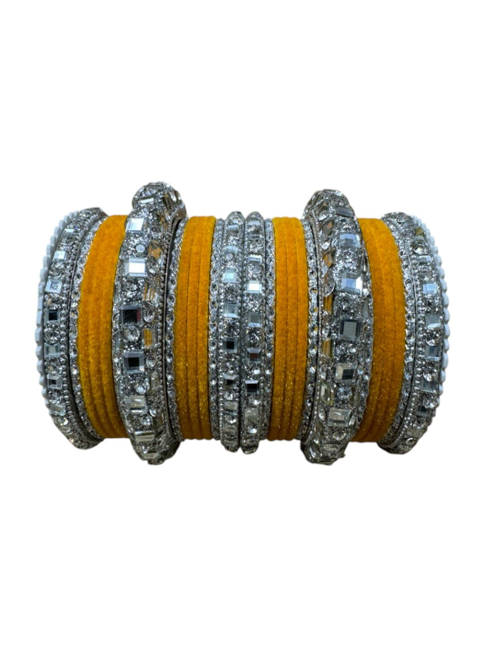 1158s Silver Indian Bridal Bollywood Style Metal Bangle Set With Kalire Jhumki
