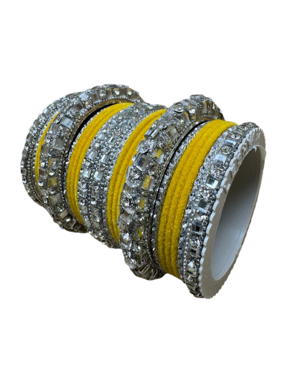 1158s Silver Indian Bridal Bollywood Style Metal Bangle Set With Kalire Jhumki