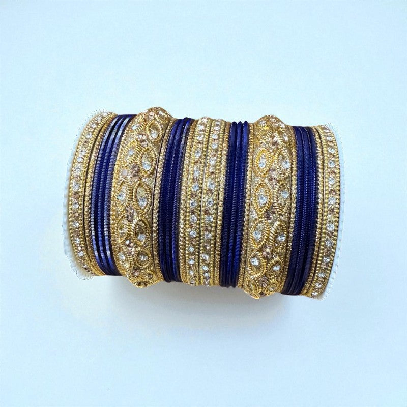 1176G- Color Metal Bangle with kada Set #1