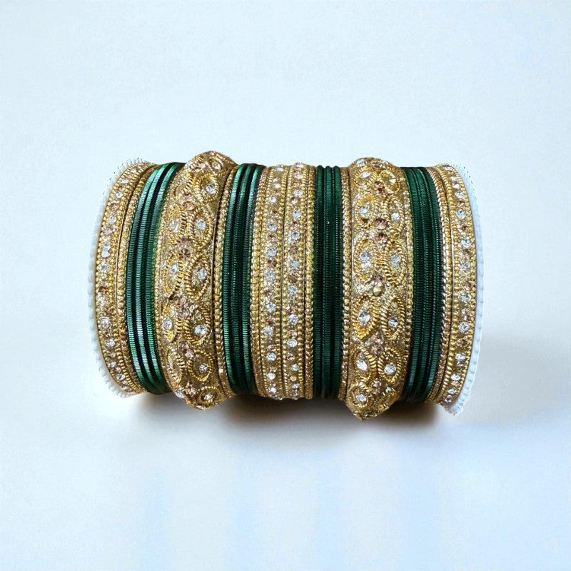 1176G- Color Metal Bangle with kada Set #1