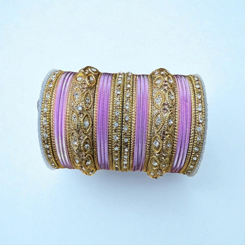 1176G- Color Metal Bangle with kada Set #1