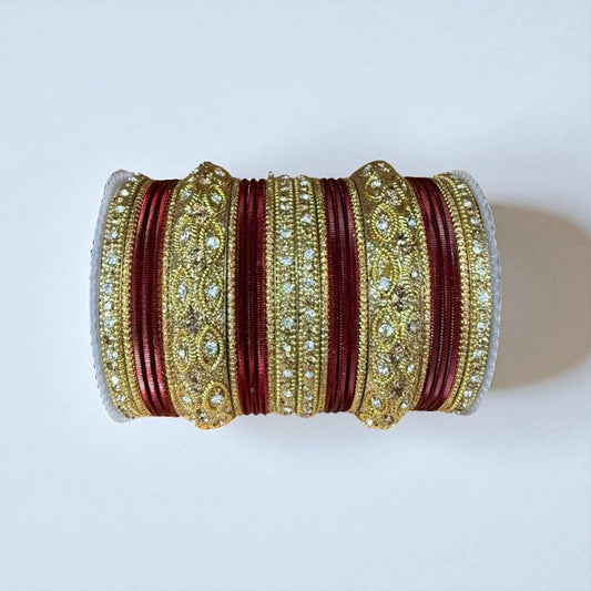 1176G- Color Metal Bangle with kada Set #1