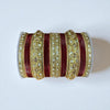 1176G- Color Metal Bangle with kada Set #1