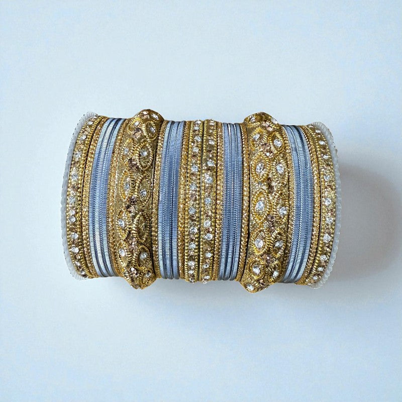 1176G- Color Metal Bangle with kada Set #2