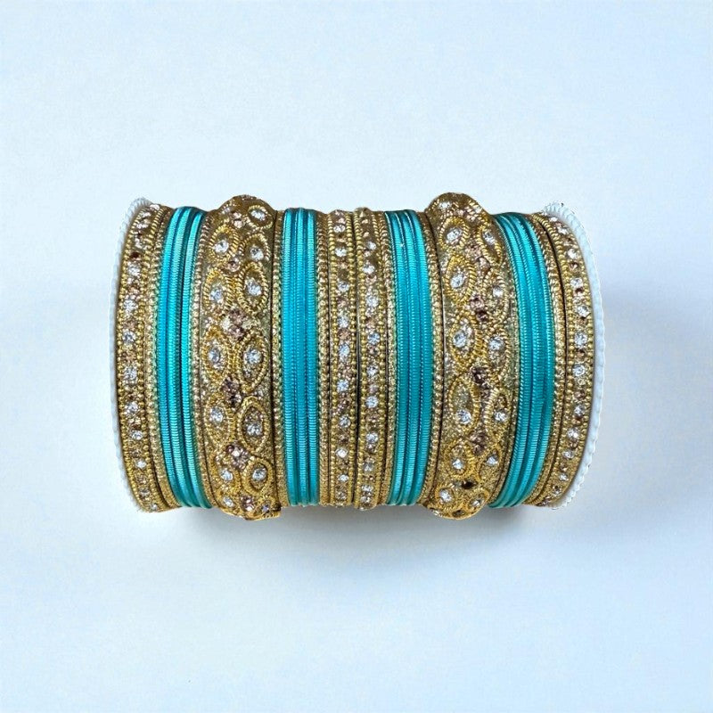 1176G- Color Metal Bangle with kada Set #2