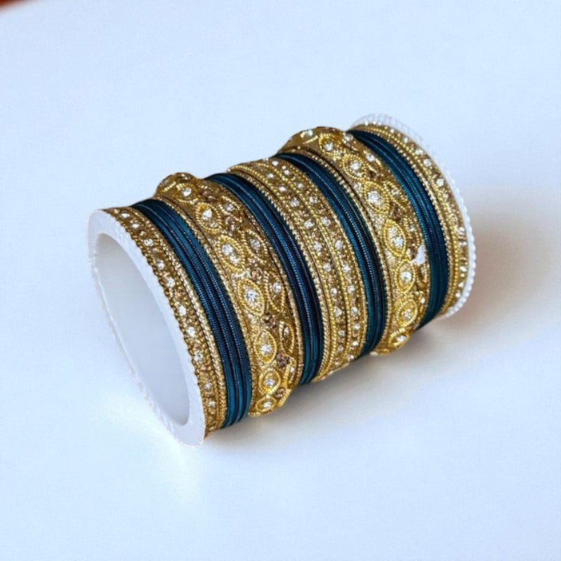 1176G- Color Metal Bangle with kada Set #2